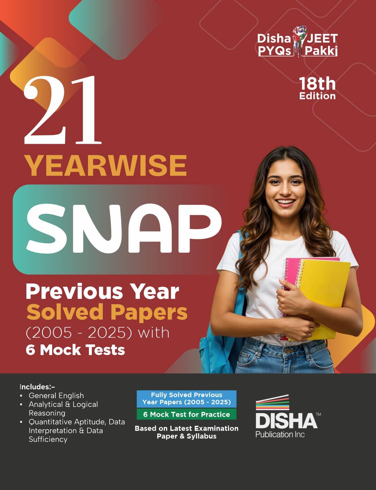 Buy Disha 21 Year-wise SNAP Previous Year Solved Papers (2005